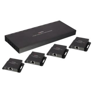 Lindy 38155 50m Cat.6 4 Port HDMI  IR Splitter Extender with Loop Out