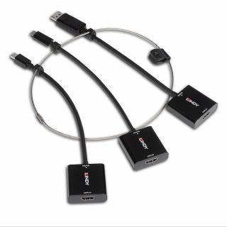 Lindy 38304 USB Type C, mDP, DisplayPort to HDMI 18G Converter Tether
