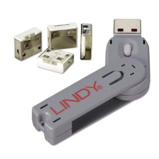 Lindy 40454 USB Port Blocker - Pack of 4, Colour Code: White