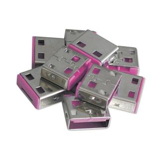 Lindy 40460 USB Port Blocker (without key) - Pack of 10, Colour Code: Pink