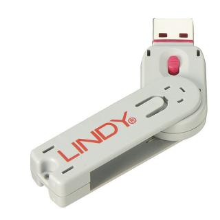Lindy 40620 USB Type A Port Blocker Key, pink