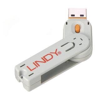 Lindy 40623 USB Type A Port Blocker Key, orange