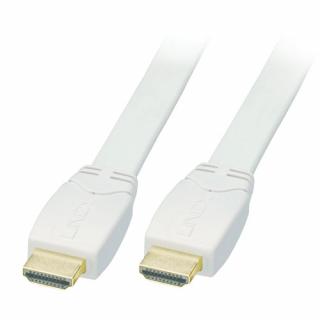 Lindy 41163 Kabel cyfrowy HDMI - HDMI płaski biały 1.4 (Standard Speed) Full HD - 3m