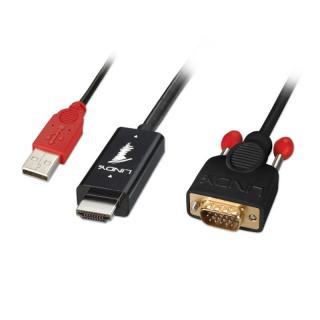 Lindy 41455 1m HDMI to VGA Converter Adapter Cable, Black
