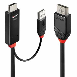 Lindy 41498 Active HDMI to DisplayPort Cable, 4K UHD - 1m