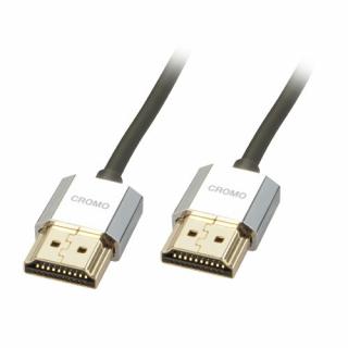 Lindy 41670 Slim High Speed HDMI Cable with Ethernet, Cromo - 0,5m