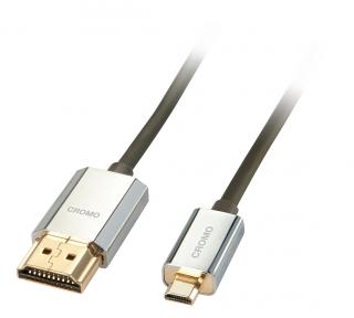 Lindy 41678 Slim High Speed HDMI Cable with Ethernet, Cromo - 3m
