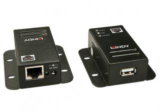 Lindy 42680 USB 2.0 Cat.6 Extender 50m, Power over RJ45, 1 Port