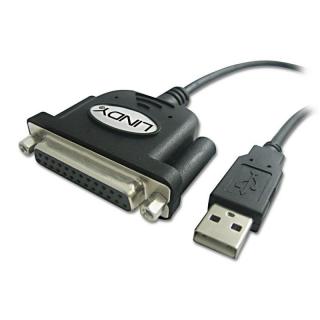Lindy 42882 USB to Parallel Printer Port Adapter Cable, 1,5m