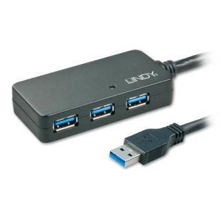 Lindy 43159 10m USB 3.0 Active Extension Pro 4 Port Hub
