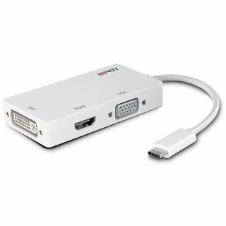 Lindy 43273 USB 3.1 Type C to Triple Display Converter HDMI, DVI, VGA