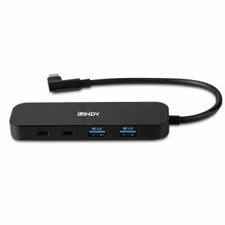 Lindy 43334 4 Port USB 3.2 Gen 2 Type C Hub with Power Delivery 100W