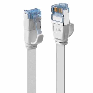 Lindy 47541 RJ45 Cat.6A U/FTP Flat Patch Cable, White - 1m