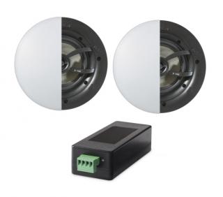 Melodika BLI5 (BLI 5) high performance in-wall / in-ceiling round speakers + ArtSound ART 1.1 Installation amplifier with Bluetooth 2x10W