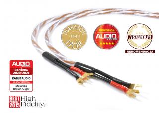 Melodika BSSC3335s Brown Sugar Pre Hi-End class speaker cable 2x 3,3mm2 with spades- 3,5m - pair