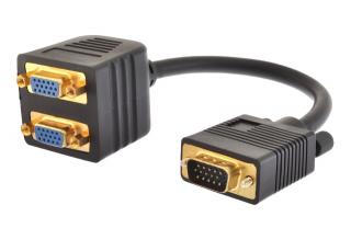 Melodika BW1V2V Splitter VGA (D-sub) plug VGA - 2x socket VGA - 0,2m