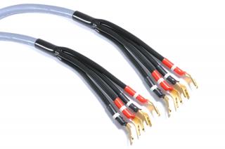 Melodika MDBA41520Gs Gunmetal Bi-amping Speaker Cable OFC 4N 2x1,5mm2+2x4mm2 2,0m with spades - pair