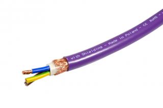 Melodika MDC3400 Purple Mains Cable 3x4mm2 screened copper OFC 4N