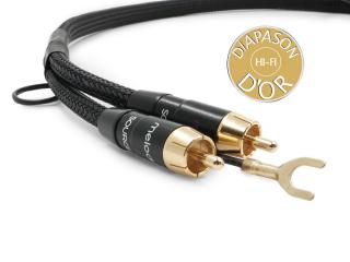 Melodika MDPHD05 Purple Rain Black Edition 2xRCA - 2x RCA Phono cable with grounding cable - 0,5m