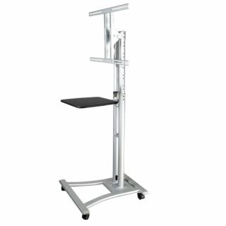 Mobile Plasma, LED  LCD Trolley Stand mount for up to 50kg / 65" Screens, Silver Lindy 40736