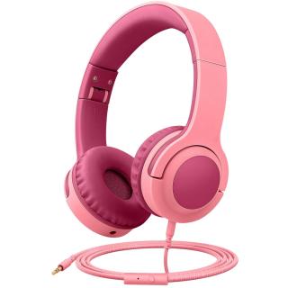 Picun Q2 (Q-2) On-ear headphones, closed with a microphone for children Color: peach