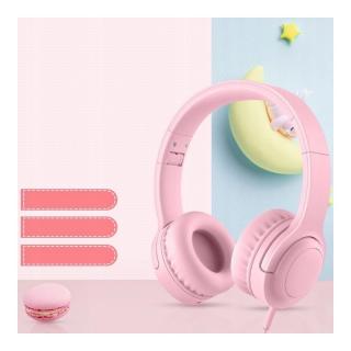 Picun Q2 (Q-2) On-ear headphones, closed with a microphone for children Color: Pink