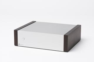 Pro-Ject AMP BOX DS2 (DS-2) Stereo power amplifier 100W with wooden side panels Colour: Silver, Color: Eucalyptus