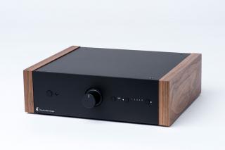Pro-Ject Pre Box DS2 (DS 2) analogue Analogue stereo preamplifier with wooden side panels Colour: Black, Color: Walnut