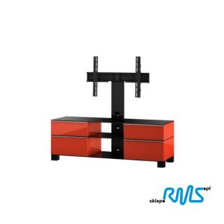Sonorous MD 8240 (MD8240) Large sized video screens furniture  Color: Black aluminum, Bookshelf colour: czarny, Wood colour: Red