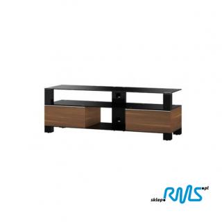 Sonorous MD 9140 (MD9140) Large sized video screens furniture  Color: Black aluminum, Bookshelf colour: czarny, Wood colour: Red