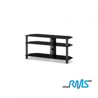 Sonorous NEO 3110 (NEO3110) TV table with three shelves Color: Black, Bookshelf colour: transparent