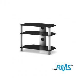 Sonorous NEO 370 (NEO370) TV table with three shelves Color: Sliver, Bookshelf colour: czarny