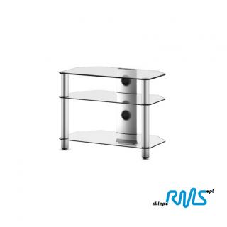 Sonorous NEO 370 (NEO370) TV table with three shelves Color: Sliver, Bookshelf colour: transparent