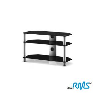 Sonorous NEO 390 (NEO390) TV table with three shelves Color: Sliver, Bookshelf colour: czarny