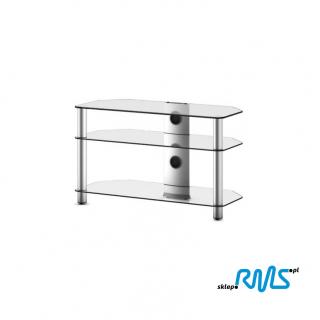 Sonorous NEO 390 (NEO390) TV table with three shelves Color: Sliver, Bookshelf colour: transparent
