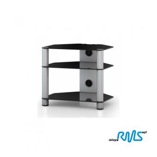 Sonorous RX 2130 (RX2130) AV table with three shelves Color: Black, Bookshelf colour: transparent