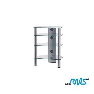 Sonorous RX 2140 (RX2140) AV table with four shelves Color: Sliver, Bookshelf colour: transparent
