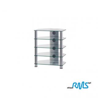 Sonorous RX 2150 (RX2150) AV table with five shelves Color: Sliver, Bookshelf colour: transparent
