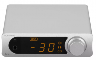 Topping MX3s (MX-3s) Digital Amplifier 2x62W with built-in Bluetooth Receiver, DAC and Headphone Amp Colour: Silver