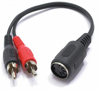 Vitalco Adapter / plug - socket DIN545 (5 PIN) to 2 x RCA plug