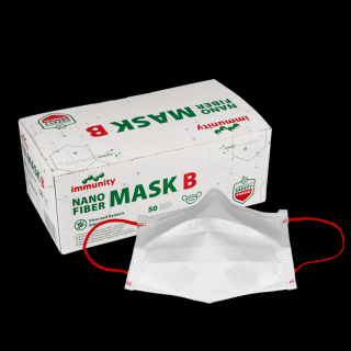 Maska medyczna z filtrem z nanowłókna Nano Fiber Mask - opak. 50 szt. - pakowanie pojedynczo w folię