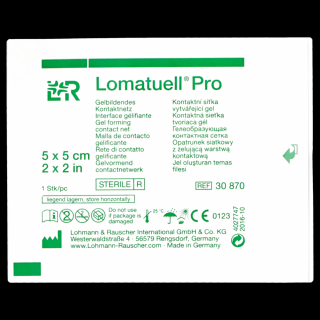 Opatrunek siatkowy z żelującą warstwą kontaktową Lomantuell Pro (LR) 10 x 10 cm