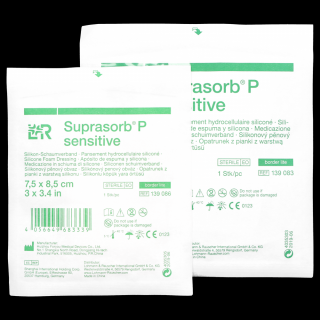 Opatrunek z pianki silikonowej Suprasorb P sensitive [border lite] (LR) 7,5 x 8,5 cm