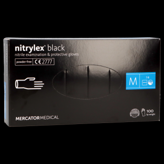 Rękawice nitrylowe bezpudrowe NITRYLEX BLACK (100 sztuk) S