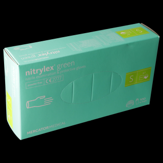 Rękawice nitrylowe zielone bezpudrowe Mercator Medical nitrylex XL