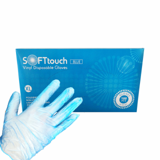 Rękawice winylowe pudrowane Soft Touch blue
