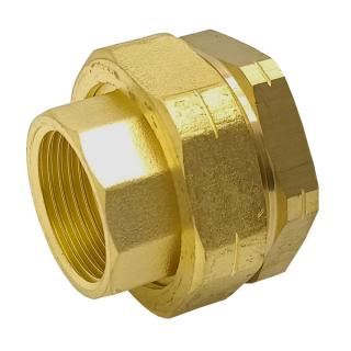 dwuzłączka mosiężna 1/2" GW/GW z uszczelką płaską