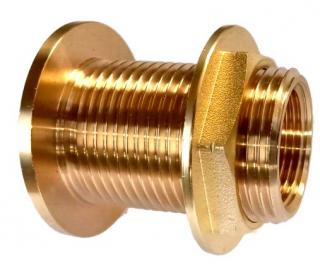 przejście przez przegrodę z gwintem 5/4" x 1" (DN32 x DN25) długość 50mm, mosiężne