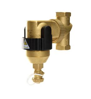 Separator zanieczyszczeń Spirotrap MBC 1", z magnesem, obrotową flanszą, i zaworem spustowym.