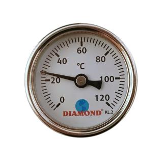 termometr tarczowy 1/4" x 120st. średnica tarczy 42mm.